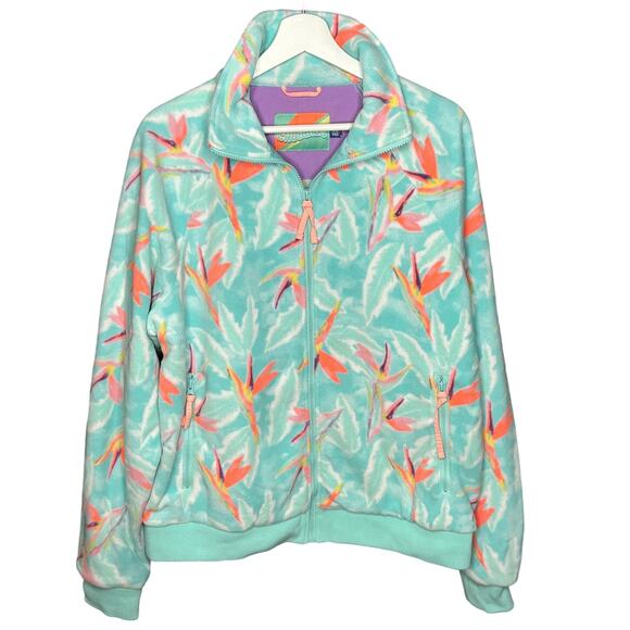 Chubbies Women's Unisex Bird Of Paradise Print Fleece Full-Zip Jacket Size Large - Picture 1 of 10